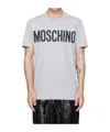 Moschino Gray Bonded Logo T-shirt In Multi Grey