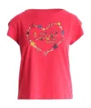 Moschino Logo Printed T-shirt With One Collar In Red