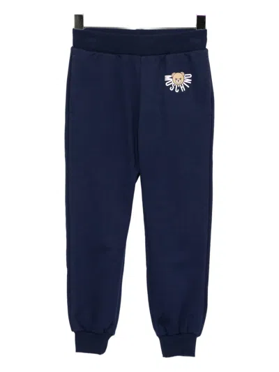 Moschino Kids' Logo-printed Track Pants In Black