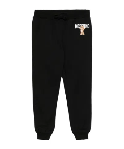 Moschino Kids' Logo-printed Track Pants In Black