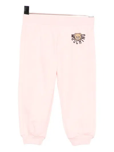 Moschino Babies' Logo-printed Track Pants In Pink