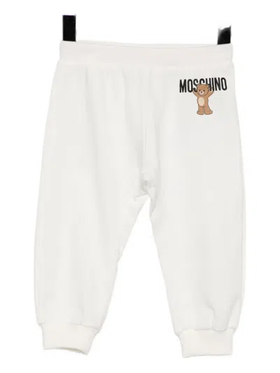 Moschino Babies' Logo-printed Track Pants In White