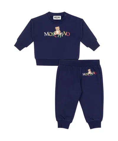 Moschino Kids' Logo-printed Tracksuit Set In Black