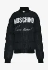 Moschino Logo Puffer Jacket In Tech Fabric In Black