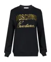 Moschino Logo Pullover Sweater In Black