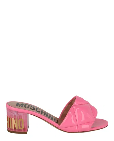 MOSCHINO LOGO QUILTED MULES