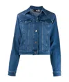 Moschino Logo Rear Printing Built-in Jacket In Blue