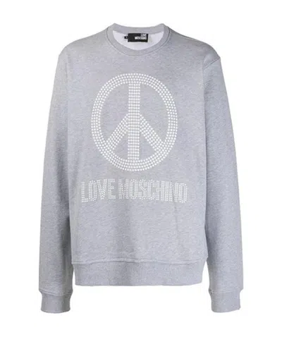 Moschino Logo Rivet Sweater In Gray