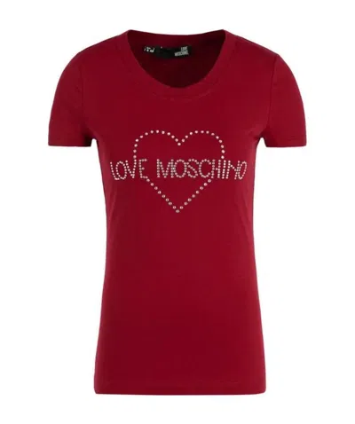 Moschino Logo Rivet T-shirt In Gray