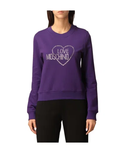 Moschino Logo Round-necked Sweater In Black