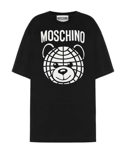 Moschino Logo Round-necked T-shirt In Black