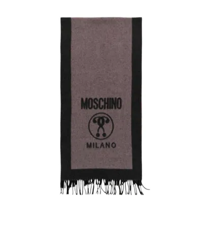 Moschino Logo Scarf In Black