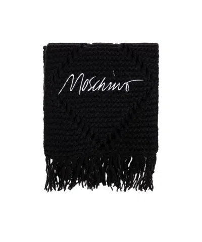 Moschino Logo Scarf In Black