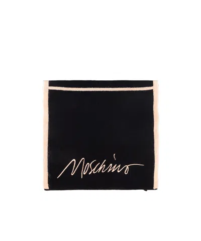 Moschino Logo Scarf In Black