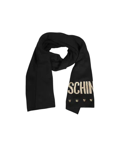 Moschino Logo Scarf In Black