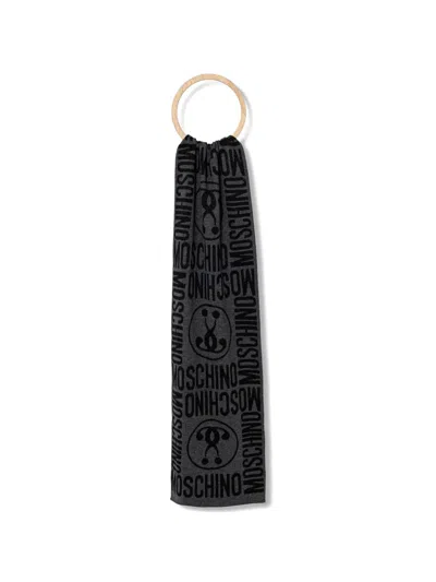 Moschino Logo Scarf In Black