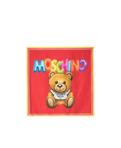 Moschino Logo Scarf In Red