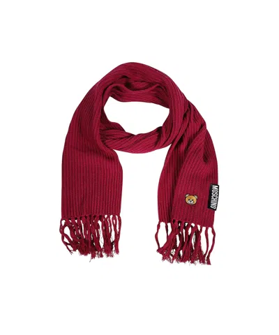 Moschino Logo Scarf In Red