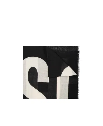 Moschino Logo Scarf In White