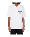 Moschino Logo Short-sleeved Polo Shirt In White