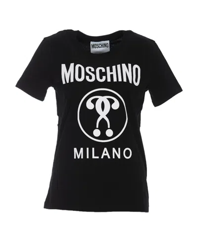 Moschino Logo Short-sleeved T-shirt In Black