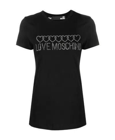 Moschino Logo Short-sleeved T-shirt In Black