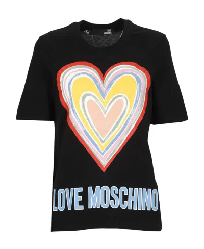 Moschino Logo Short-sleeved T-shirt In Black