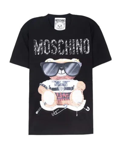 Moschino Logo Short-sleeved T-shirt In Black