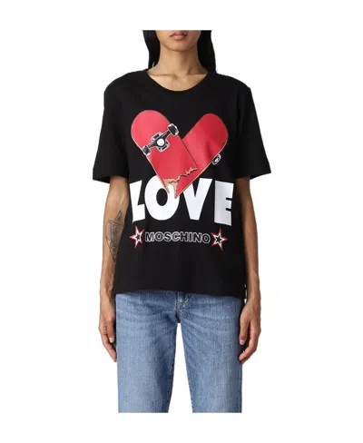 Moschino Logo Short-sleeved T-shirt In Black