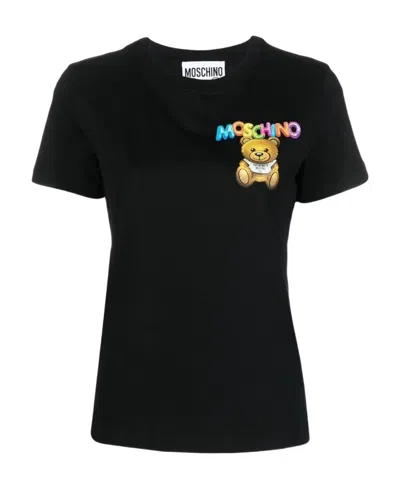 Moschino Logo Short-sleeved T-shirt In Black