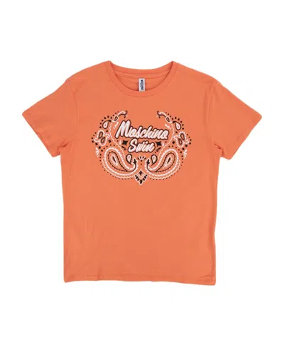 Moschino Logo Short-sleeved T-shirt In Orange