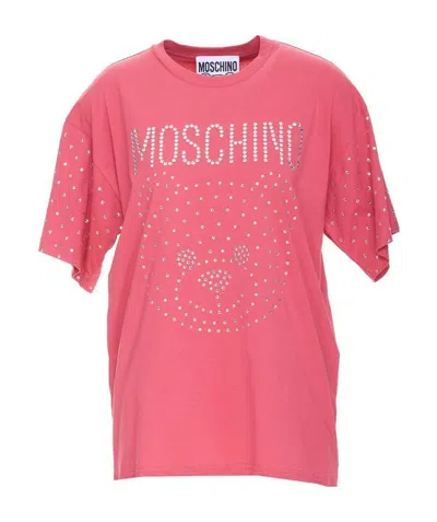 Moschino Logo Short-sleeved T-shirt In Pink