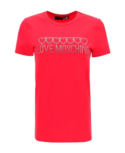 Moschino Logo Short-sleeved T-shirt In Red