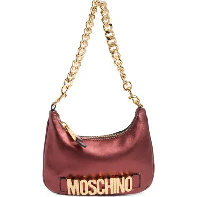 Moschino Logo Shoulder Bag In Blue