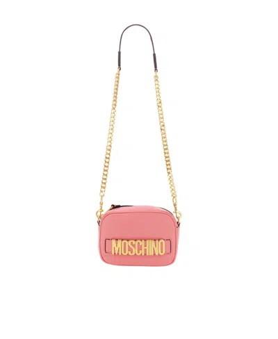 Moschino Logo Shoulder Bag In Pink