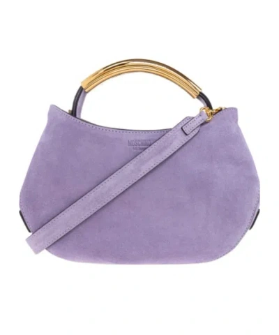 Moschino Logo Shoulder Bag In Purple