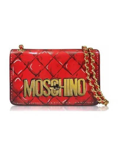 Moschino Logo Shoulder Bag In Red