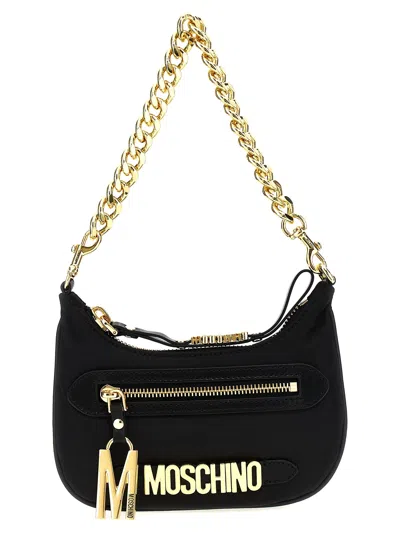 Moschino Logo Shoulder Strap In 黑色的