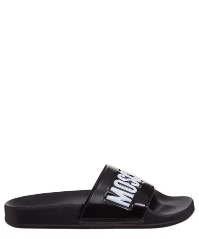 Moschino Logo Slides In Black