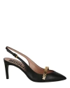 Moschino 85mm Logo-lettering Slingback Pumps In Black
