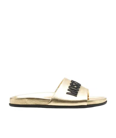 Moschino Logo Slippers In Multicolor