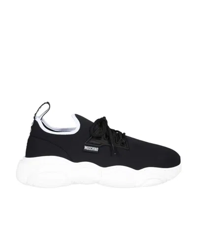 Moschino Logo Sports Shoes In Black