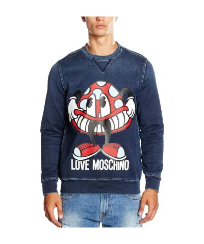 Moschino Logo Sports Sweater In Blue