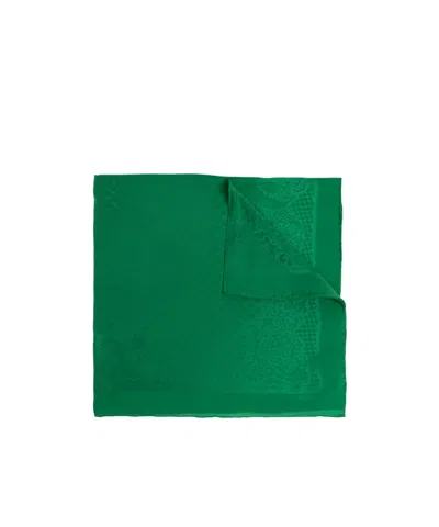 Moschino Logo Square Silk Scarf In Green