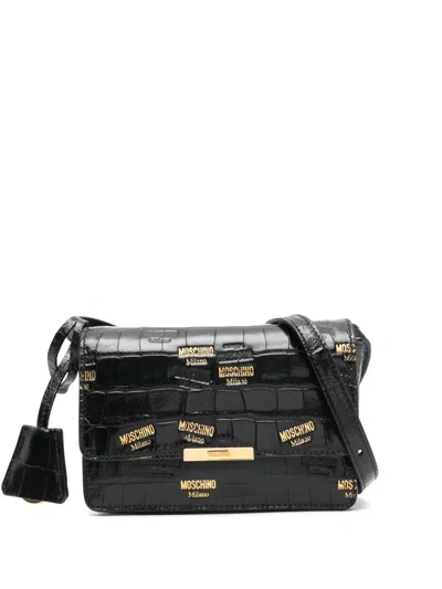 Moschino Logo-stamp Cross Body Bag In Schwarz