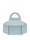Moschino Cake Box Top Handle Leather Handbag In Blue