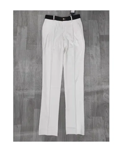 Moschino Logo Straight Casual Pants In White