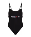 Moschino Logo Strap Bodysuit In Black