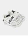 Moschino Logo-strap Leather Sneakers In White