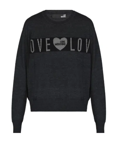 Moschino Logo Sweater In Black